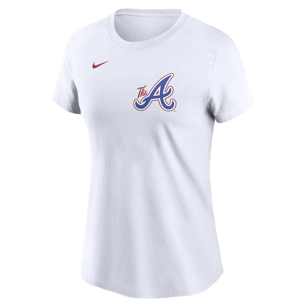 Nike Atlanta Braves Matt Olson T-Shirt Women Small White MLB Player Tee 28
